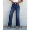 imageSidefeel Womens Jeans High Waisted Trendy 2025 Stretchy Straight Wide Leg Pockets Front Bootcut Zimbaplatinum JeansBlue