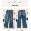 imageSidefeel Womens Jeans High Waisted Trendy 2025 Stretchy Straight Wide Leg Pockets Front Bootcut Zimbaplatinum JeansBluing