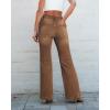 imageSidefeel Womens Jeans High Waisted Trendy 2025 Stretchy Straight Wide Leg Pockets Front Bootcut Zimbaplatinum JeansBrown