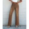 imageSidefeel Womens Jeans High Waisted Trendy 2025 Stretchy Straight Wide Leg Pockets Front Bootcut Zimbaplatinum JeansBrown