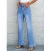 imageSidefeel Womens Jeans High Waisted Trendy 2025 Stretchy Straight Wide Leg Pockets Front Bootcut Zimbaplatinum JeansIceland Blue