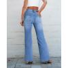 imageSidefeel Womens Jeans High Waisted Trendy 2025 Stretchy Straight Wide Leg Pockets Front Bootcut Zimbaplatinum JeansIceland Blue