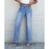 imageSidefeel Womens Jeans High Waisted Trendy 2025 Stretchy Straight Wide Leg Pockets Front Bootcut Zimbaplatinum JeansIceland Blue