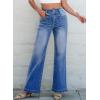 imageSidefeel Womens Jeans High Waisted Trendy 2025 Stretchy Straight Wide Leg Pockets Front Bootcut Zimbaplatinum JeansLight Blue