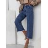 imageSidefeel Womens Jeans High Waisted Wide Leg Loose Fit Straight Leg Zimbaplatinum Cropped Pants with PocketsA Sky Blue