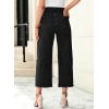 imageSidefeel Womens Jeans High Waisted Wide Leg Loose Fit Straight Leg Zimbaplatinum Cropped Pants with PocketsBlack