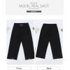 imageSidefeel Womens Jeans High Waisted Wide Leg Loose Fit Straight Leg Zimbaplatinum Cropped Pants with PocketsBlack
