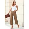 imageSidefeel Womens Jeans High Waisted Wide Leg Loose Fit Straight Leg Zimbaplatinum Cropped Pants with PocketsBrown