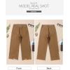 imageSidefeel Womens Jeans High Waisted Wide Leg Loose Fit Straight Leg Zimbaplatinum Cropped Pants with PocketsBrown