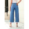 imageSidefeel Womens Jeans High Waisted Wide Leg Loose Fit Straight Leg Zimbaplatinum Cropped Pants with PocketsMist Blue