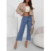 imageSidefeel Womens Jeans High Waisted Wide Leg Loose Fit Straight Leg Zimbaplatinum Cropped Pants with PocketsSky Blue