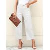 imageSidefeel Womens Jeans High Waisted Wide Leg Loose Fit Straight Leg Zimbaplatinum Cropped Pants with PocketsWhite