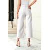 imageSidefeel Womens Jeans High Waisted Wide Leg Loose Fit Straight Leg Zimbaplatinum Cropped Pants with PocketsWhite