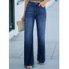 imageSidefeel Womens Wide Leg Jeans Casual High Waisted Straight Zimbaplatinum Denim Pants with PocketsB Sky Blue