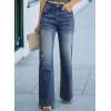 imageSidefeel Womens Wide Leg Jeans Casual High Waisted Straight Zimbaplatinum Denim Pants with PocketsBluing