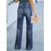 imageSidefeel Womens Wide Leg Jeans Casual High Waisted Straight Zimbaplatinum Denim Pants with PocketsBluing