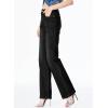 imageSidefeel Womens Wide Leg Jeans Casual High Waisted Straight Zimbaplatinum Denim Pants with PocketsDark Black