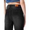 imageSidefeel Womens Wide Leg Jeans Casual High Waisted Straight Zimbaplatinum Denim Pants with PocketsDark Black