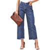 imageSidefeel Womens Jeans High Waisted Wide Leg Loose Fit Straight Leg Zimbaplatinum Cropped Pants with PocketsA Sky Blue