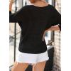 imageSidefeel Womens 2025 Spring Summer Crochet Tops Off The Shoulder Hollow Out Knit Tops 34 Sleeve Pullover Sweater Cover UpsBlack