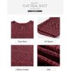 imageSidefeel Womens 2025 Spring Summer Crochet Tops Off The Shoulder Hollow Out Knit Tops 34 Sleeve Pullover Sweater Cover UpsBurgundy