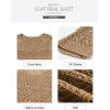 imageSidefeel Womens 2025 Spring Summer Crochet Tops Off The Shoulder Hollow Out Knit Tops 34 Sleeve Pullover Sweater Cover UpsCamel