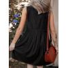 imageSidefeel Womens Denim Dress Sleeveless Casual V Neck Ruffle Mini Jean DressesBlack