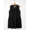 imageSidefeel Womens Denim Dress Sleeveless Casual V Neck Ruffle Mini Jean DressesBlack