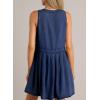 imageSidefeel Womens Denim Dress Sleeveless Casual V Neck Ruffle Mini Jean DressesDark Blue