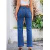 imageSidefeel Womens Jeans High Waisted Straight Leg Stretchy Jeans Trendy Welt Pockets Loose Wide Leg Zimbaplatinum Denim PantsBlue