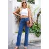 imageSidefeel Womens Jeans High Waisted Straight Leg Stretchy Jeans Trendy Welt Pockets Loose Wide Leg Zimbaplatinum Denim PantsBlue