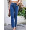 imageSidefeel Womens Jeans High Waisted Straight Leg Stretchy Jeans Trendy Welt Pockets Loose Wide Leg Zimbaplatinum Denim PantsBlue