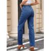 imageSidefeel Womens Jeans High Waisted Straight Leg Stretchy Jeans Trendy Welt Pockets Loose Wide Leg Zimbaplatinum Denim PantsBluing