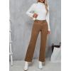 imageSidefeel Womens Jeans High Waisted Straight Leg Stretchy Jeans Trendy Welt Pockets Loose Wide Leg Zimbaplatinum Denim PantsBrown