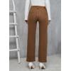 imageSidefeel Womens Jeans High Waisted Straight Leg Stretchy Jeans Trendy Welt Pockets Loose Wide Leg Zimbaplatinum Denim PantsBrown