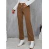 imageSidefeel Womens Jeans High Waisted Straight Leg Stretchy Jeans Trendy Welt Pockets Loose Wide Leg Zimbaplatinum Denim PantsBrown