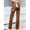 imageSidefeel Womens Jeans High Waisted Straight Leg Stretchy Jeans Trendy Welt Pockets Loose Wide Leg Zimbaplatinum Denim PantsBrown
