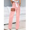 imageSidefeel Womens Jeans High Waisted Straight Leg Stretchy Jeans Trendy Welt Pockets Loose Wide Leg Zimbaplatinum Denim PantsPink