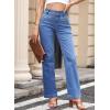 imageSidefeel Womens Jeans High Waisted Straight Leg Stretchy Jeans Trendy Welt Pockets Loose Wide Leg Zimbaplatinum Denim PantsSky Blue