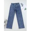 imageSidefeel Womens Jeans High Waisted Straight Leg Stretchy Jeans Trendy Welt Pockets Loose Wide Leg Zimbaplatinum Denim PantsWashed Blue