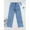 imageSidefeel Womens Jeans High Waisted Straight Leg Stretchy Jeans Trendy Welt Pockets Loose Wide Leg Zimbaplatinum Denim PantsWashed Light Blue