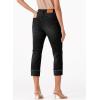 imageSidefeel Womens Capri Jeans High Waisted Stretchy Rollup Skinny Cuffed Cropped Zimbaplatinum Denim PantsBlack