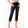 imageSidefeel Womens Capri Jeans High Waisted Stretchy Rollup Skinny Cuffed Cropped Zimbaplatinum Denim PantsBlack