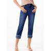 imageSidefeel Womens Capri Jeans High Waisted Stretchy Rollup Skinny Cuffed Cropped Zimbaplatinum Denim PantsBluing