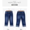 imageSidefeel Womens Capri Jeans High Waisted Stretchy Rollup Skinny Cuffed Cropped Zimbaplatinum Denim PantsBluing
