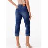 imageSidefeel Womens Capri Jeans High Waisted Stretchy Rollup Skinny Cuffed Cropped Zimbaplatinum Denim PantsBluing