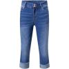 imageSidefeel Womens Capri Jeans High Waisted Stretchy Rollup Skinny Cuffed Cropped Zimbaplatinum Denim PantsDark Blue