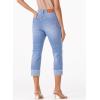imageSidefeel Womens Capri Jeans High Waisted Stretchy Rollup Skinny Cuffed Cropped Zimbaplatinum Denim PantsIceland Blue