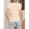 imageSidefeel Womens Going Out Tops Summer Short Sleeve Cardigans Button Down Crewneck Lightweight Sweater Knit TopsBeige