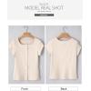 imageSidefeel Womens Going Out Tops Summer Short Sleeve Cardigans Button Down Crewneck Lightweight Sweater Knit TopsBeige